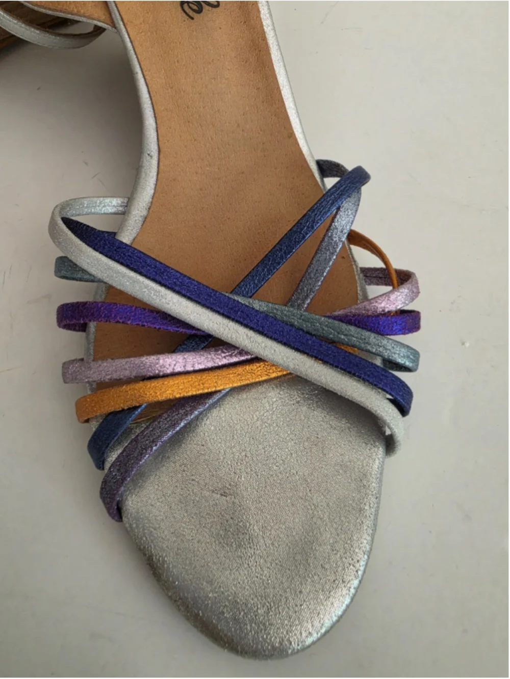 Free People Golden Hour Metallic Wedge Sandals Silver Multicolor Strappy 41 / 11